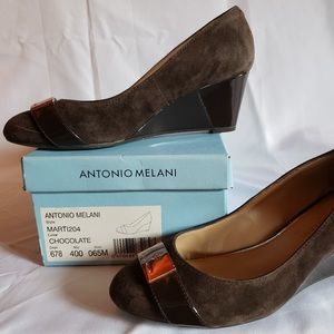 Antonio Melani Brown Suede Wedge